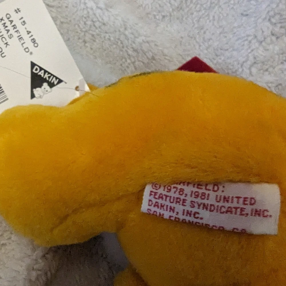 Vintage 1981 Garfield Bah HumBug! Stuck On You Plush - Picture 7 of 10